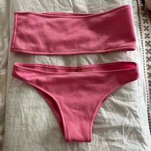 Pink Strapless Bikini